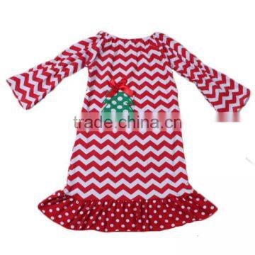 latest children dress designs red white chevron print unique baby girls dresses