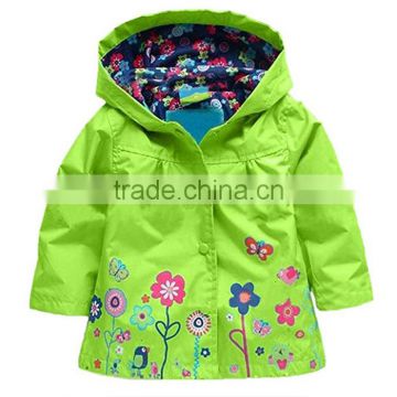 Fashionable 100% polyester children's hooded jacket