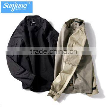 Wholesales Plain Pocket Long Sleeve Pullover photo-3