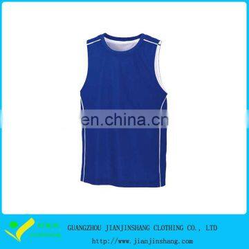 Promotion Loose Fitted Ryal Blue Cutomized Basketball Uniforms Tank tops