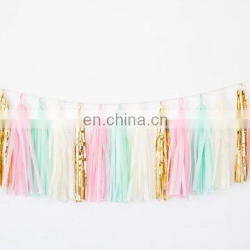 Beautiful Color Tissue Paper Tassels Wedding Party Decorations DIY Garland