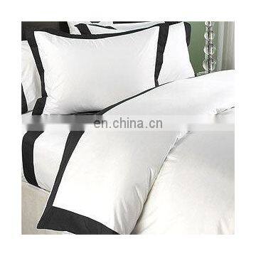 classic 100% pure linen bedding sets in white & black color