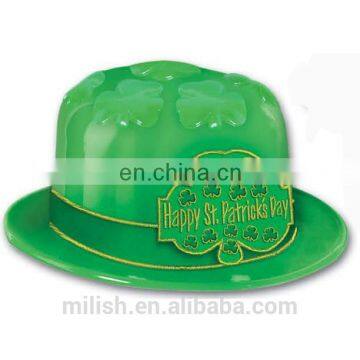 MH-2197 Party Clover Green Saint St Patrick Day Derby Bowler Hat