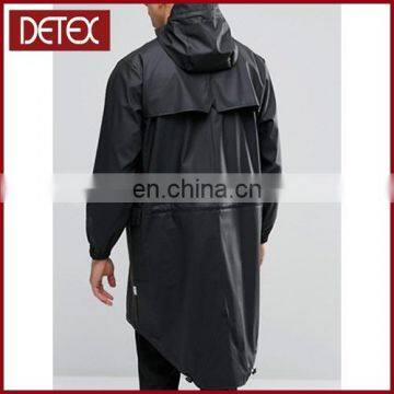 Hoodie Man Water Proof Winter Coats With Dipped Hem