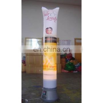 Inflatable pole display, inflatable totem, inflatable light column