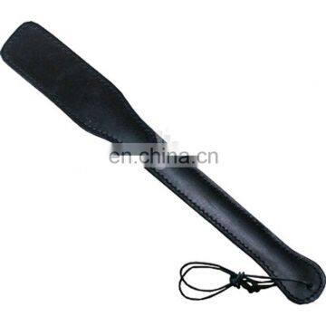 HMB-591A LEATHER PADDLE BULLWHIP BLACK RIDING CROP WHIP