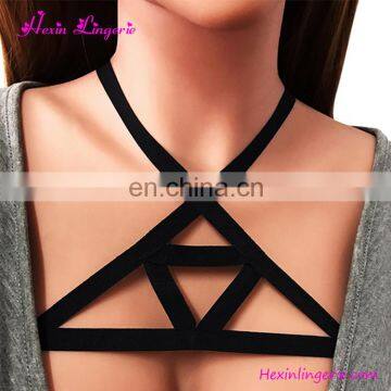 New Designs Custom Latest Fashion Black Harness Bralette Sexy Bra