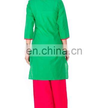 100% Cotton Made Round Neck With Intricate Embroidery at Front Kurti for Woman photo-2