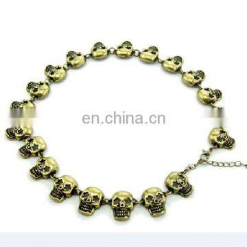 2014 Men's Gothic Stainless Steel Skull Chain Necklace Hot For Sale