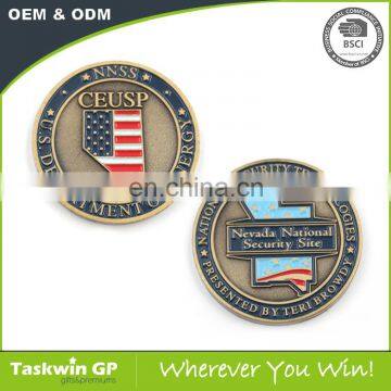 Manufacture Cheap Metal Souvenir Antique Silver Gold USA Custom Challenge Coin