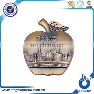 custom good quality apple shaped metal souvenir fridge magnets for sale