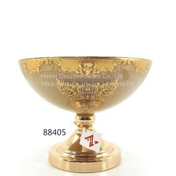 Yellow Glass Fruit Bowl With Floral in China photo-3