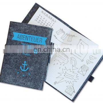 Color Custom A4 A5 A6 Felt Notebook Cover With Pen Holder for Promotional photo-5