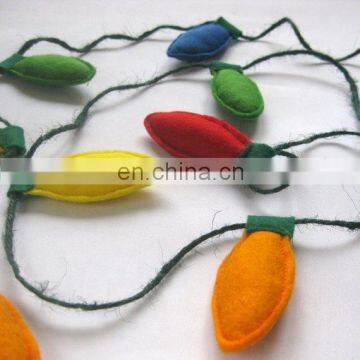 Felt Christmas Lights Garland Handmade Christmas Tree Ornament Christmas Hanging Decoration