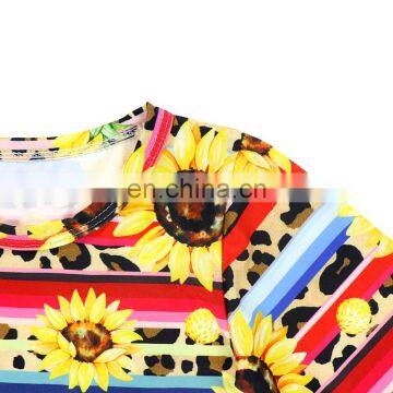 Little Girls Sunflower Cheetah Dresses New Model Girl Dress Kids Tutu Dress photo-2