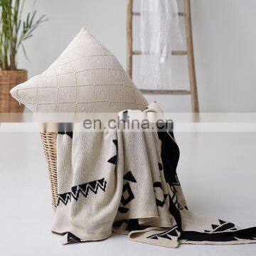 RAWHOUSE Home Decor Knitted Pillow Cover Geometric Soft Square White Plain Knit Cover Cushions photo-6