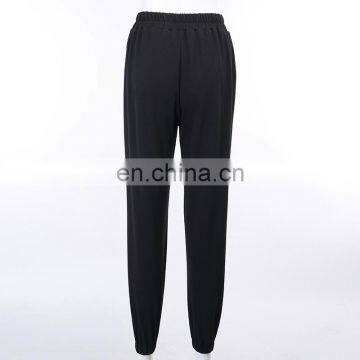 High Quality Women Elastic Waist Cotton Jogger Letter Printed Casual Sweat Pants photo-6