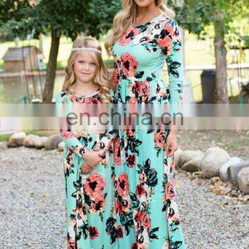 2019 New FLORAL FULL PRINT Dress Mother Daughter Matching Dress 5COLORS (this Link for WOMAN) photo-2