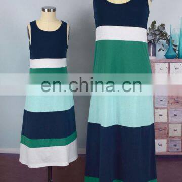 2019 New Style Mom And Girl Stripes Color Block Mother Daughter Matching Dress (this Link for KIDS) photo-6