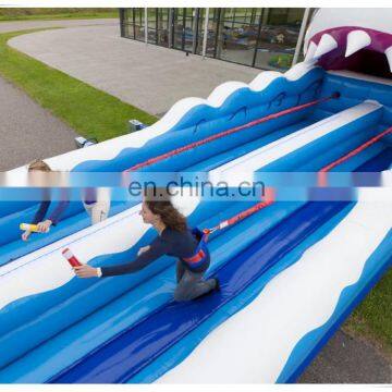 Plato 0.55MM PVC Tarpaulin Shark Theme Interactive Game Inflatable Two Lane Bungee Run photo-3
