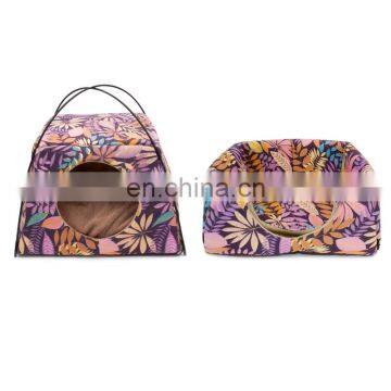 Dropshipping Cat House Leaves Pattern Creative Dual-use Cat Bed All Season Sleeping Bag for Cat Pet photo-3