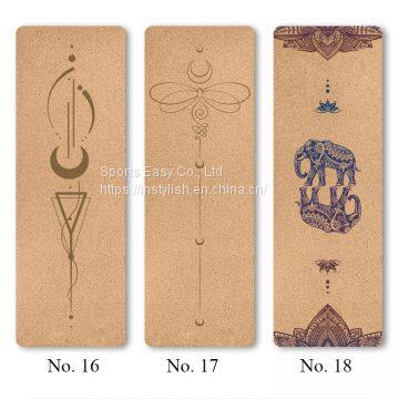Non-slip Natural Cork Yoga Mat With Custom Printed Design photo-4
