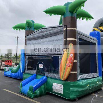Blue Crush Trampoline Bounce House Water Slides Commercial Inflatable Child Jump Bouncer With Slide photo-3