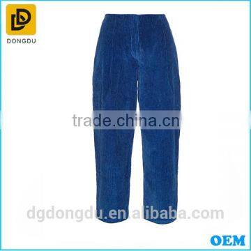 New Wide-leg Design Women Pants and Corduroy Cropped Cargo Trousers