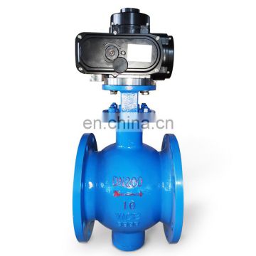 PN10 WCB Flange Type double eccentric Rotary half ball valve With Driving Electric Actuator