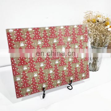 Christmas Decoration Custom Tempered Glass Cutting Board for heat press printing