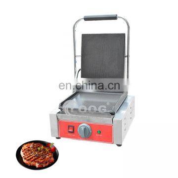 Professional Manufacture Full Flat Hot Plate Panini Grill Sandwich Press Machine Single Contact Grill Commercial For Sale