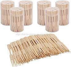 Bamboo Fruit Fork 3.5-inch Mini Food Picks/Bamboo Fruit Picks/Mini Cocktail Forks/Party Forks/Buffet Mini Forks/Two Prongs Cocktail Picks for Appetizer, Cocktail, Pastry, Dessert.