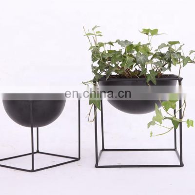 Metal contract high heel outdoor big flower pot for balcony or in the garden