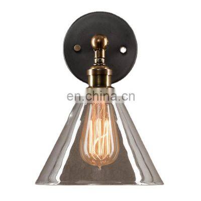 Vintage Pendant Light Glass lamp shade with copper bulb holder