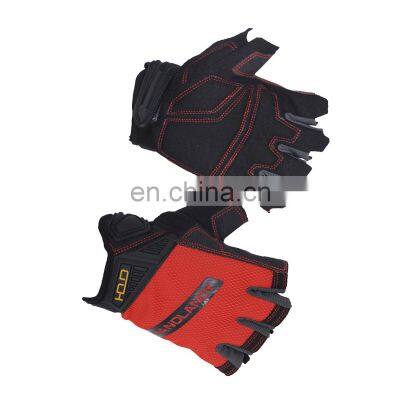 HANDLANDY Synthetic Leather Fingerless Cycling Motorcycle Sports Mechanical Utility Work Half Fingers Gloves