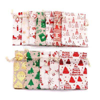 Christmas Gift Bundle Pocket Cotton Drawstring Candy Packaging Bag Halloween Gift Bag Christmas Decoration Bag photo-2