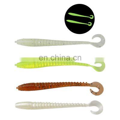 Hot selling 8.5cm 1.5g artificial pvc earthworm swim baits worm lure soft plastic fishing lure