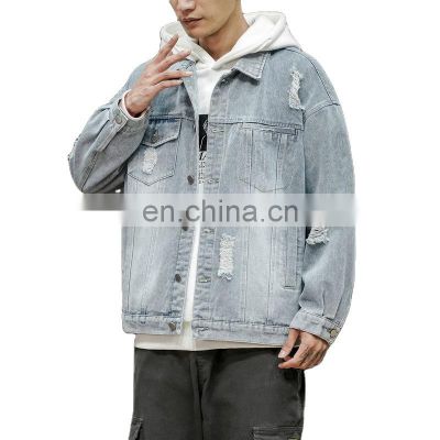 2021 Men's New Denim Jacket Korean Fashion Spring Leisure Handsome Duffle  Jacket for men