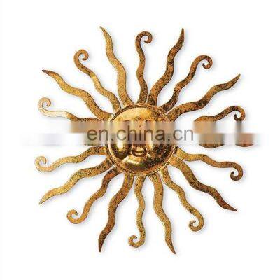 metal gold plated sun design wall art