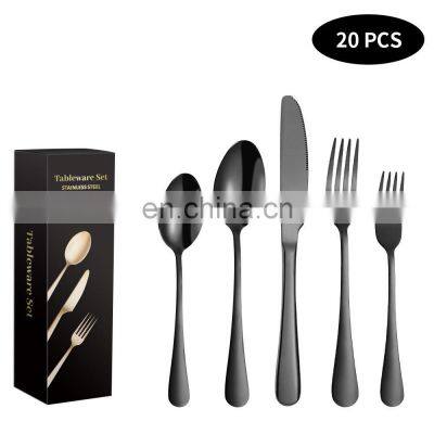 luxury stainless steel kitchen cooking spoon fork knife dinner utensils flatware party restaurant tableware dinnerware set