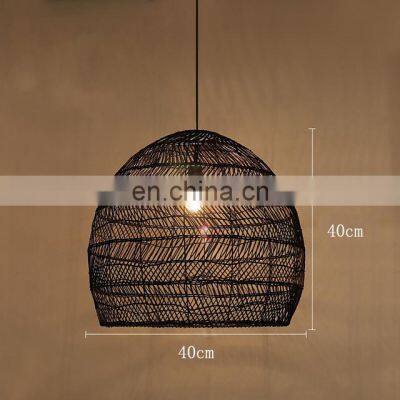 Bedroom Restaurant Chandelier Dining LED Decorative Rattan Handmade Bamboo Lamp Shade Pendant Lamp