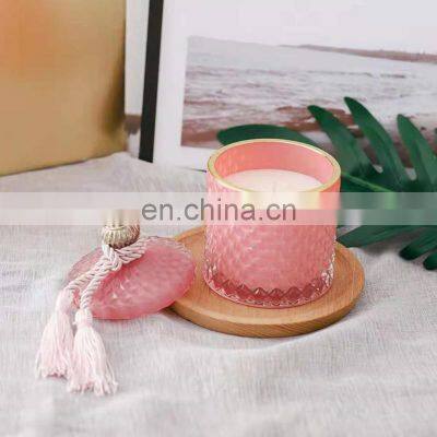 Wholesale Decorative Mongolian Yurt Shape Glass Jar Scented Candle Custom Aroma Soy Wax Crystal Candles photo-2