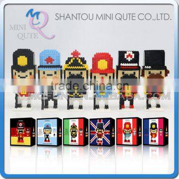 Mini Qute Kawaii CLK Nutcracker Doll diamond plastic building blocks bricks Anime cartoon model educational toy