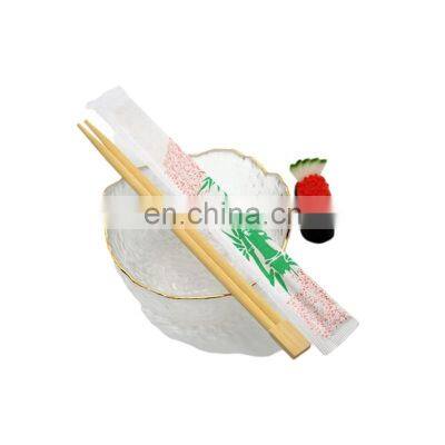 Sushi Chopsticks LOGO Bamboo Chinese Customized Natural Disposable Bamboo Chopsticks with Full Paper Sleeve