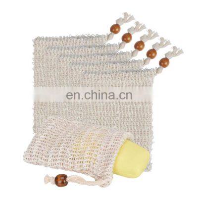 Bath Shower Use Drawstring Natural Soap Saver Hand Made Sisal Mesh Soap Bag Bar Soap Bag Gift