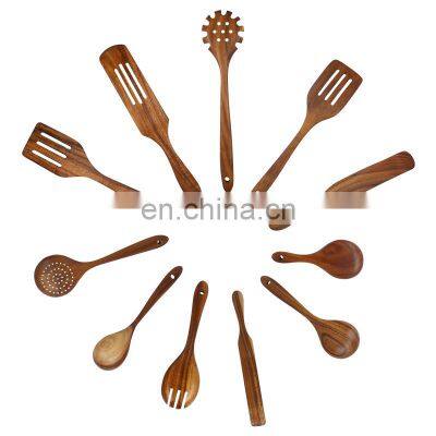 Wooden Utensils Set for Kitchen Handmade Natural Teak Cooking Spoons Wooden Spatula for Nonstick Cookware (7 Sets) photo-4