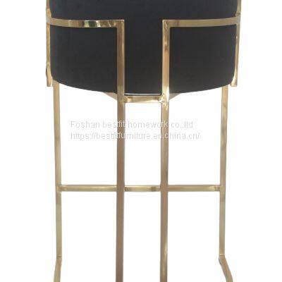 XC201 Gold Chair PU Hotel Chair Stainless Steel High Chair Modern Furniture photo-5