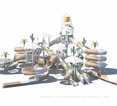 Large scale water house and water village design, customized water park equipment combination, slide water play skits, children's outdoor amusement equipment manufacturing