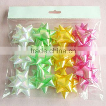 black per-make plastic ribbon star bows for gift packing festival decorative