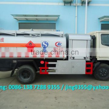 Hot sale 5000 litres small oil tanker, dongfeng mobile fuel tanker with fuel dispenser